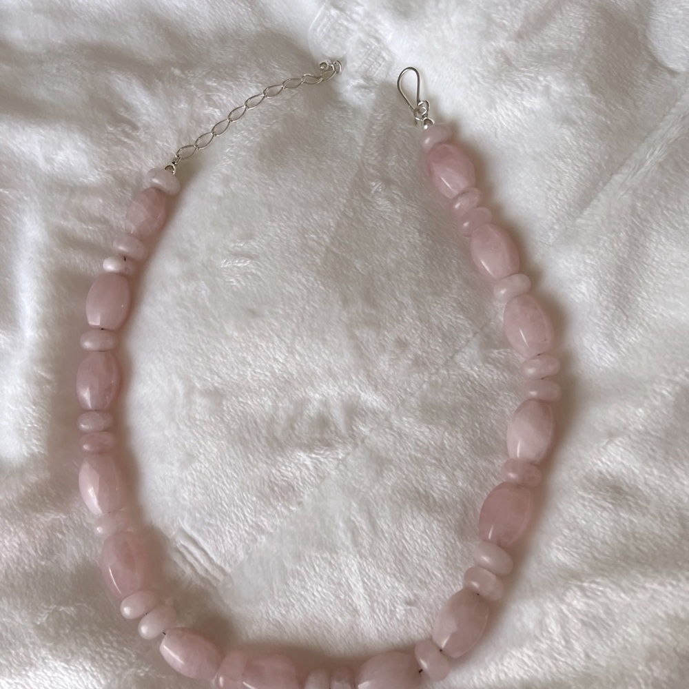 Pink Quartz Necklace & Earrings Set